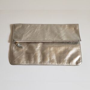 Minor History Silver Leather Clutch